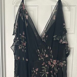Jenny Yoo full length floral chiffon dress